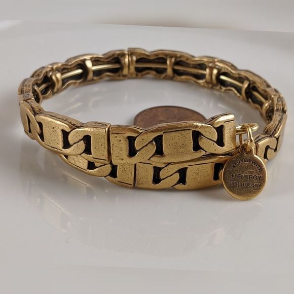 Alex and Ani Rafaelian Gold Freedom Wrap Bracelet - Picture 2 of 7